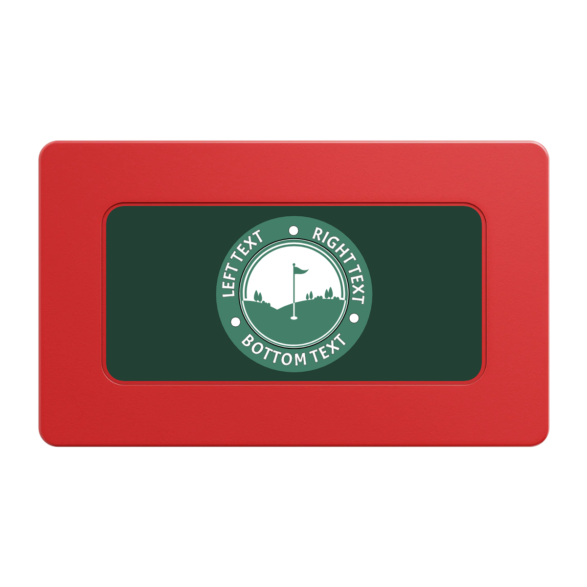 Country Club Golf Course Rectangular Poker Chip Plaques - Red - Front