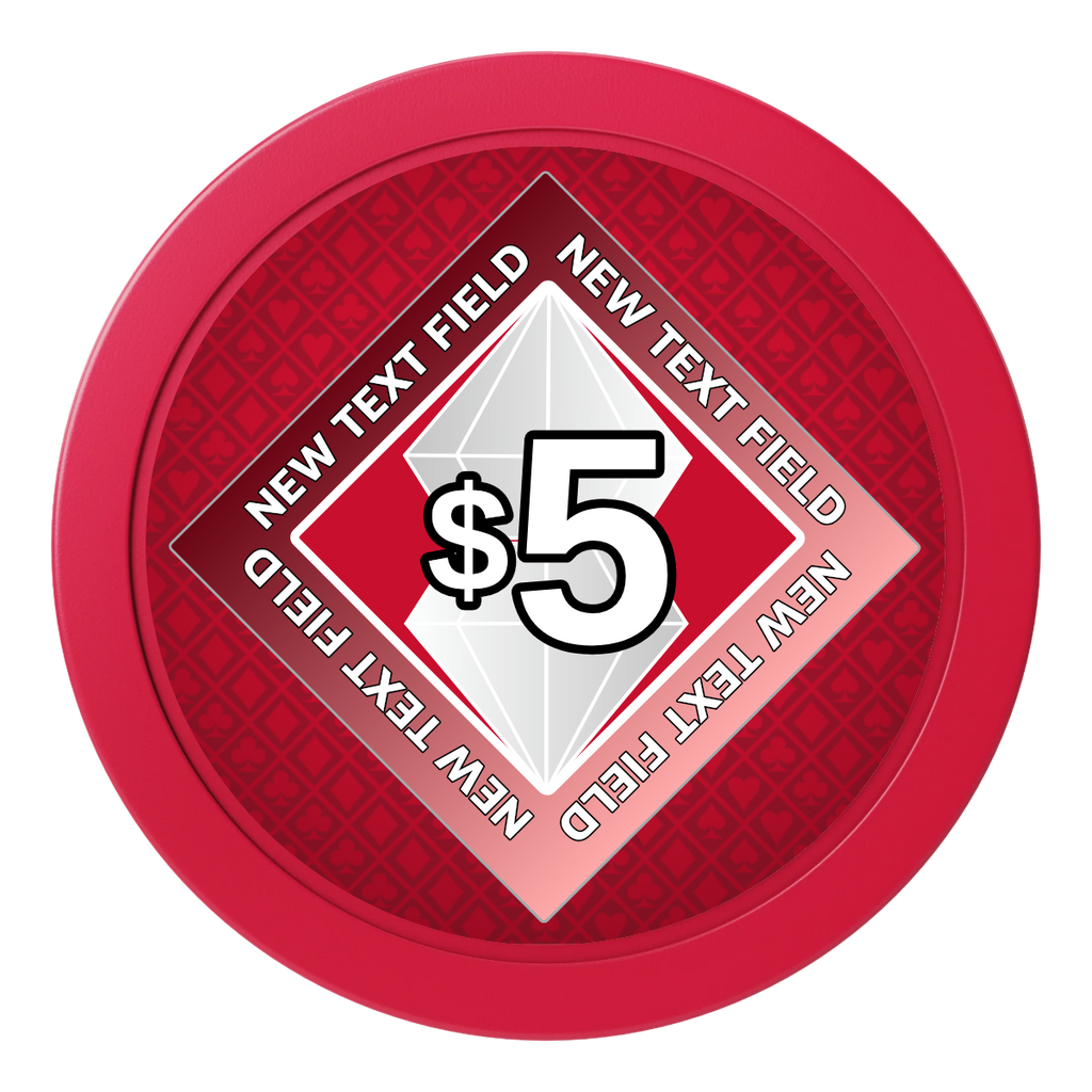 Diamond in the Rough 2" Oversized Poker Chips - Red - Back