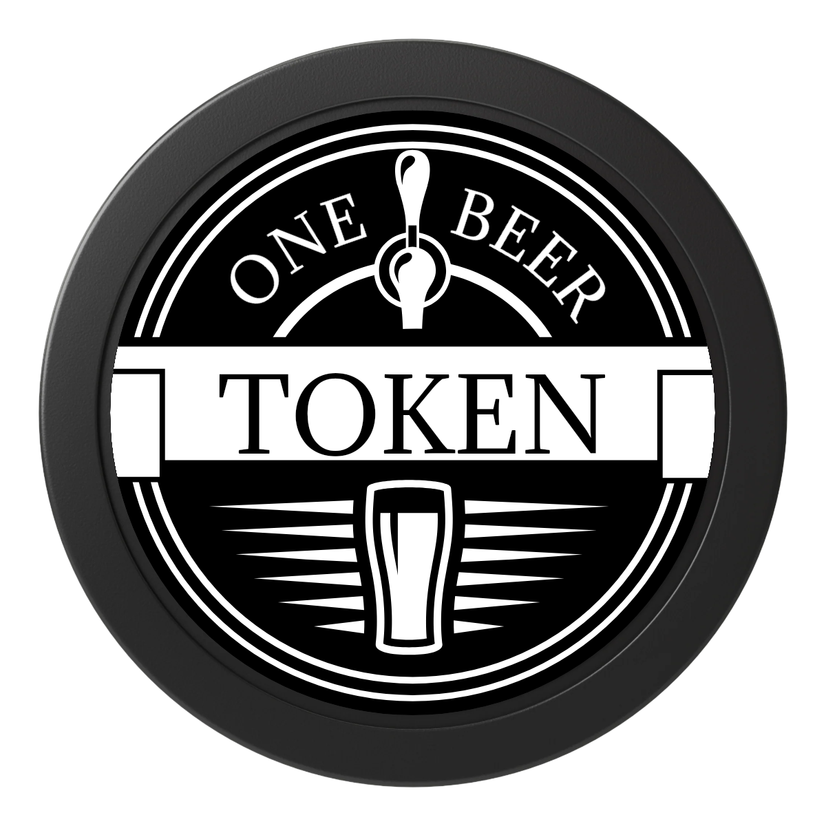 Tap Out 2" Oversized Poker Chips - Black - Front