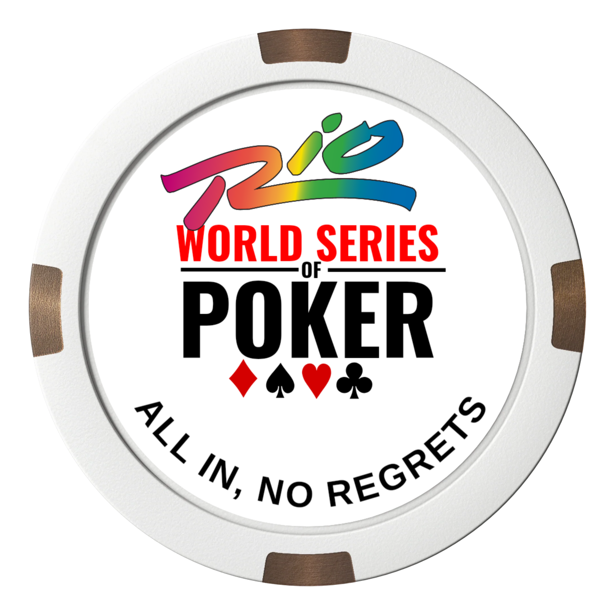 WSOP Composite & Metal Hybrid Poker Card Protectors - White - Back