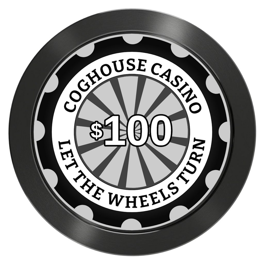 Cog House Aluminum Poker Chips - Black - Front