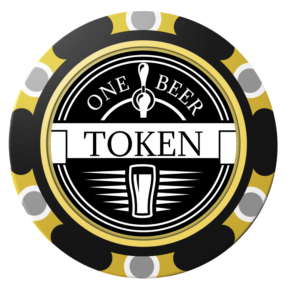 Tap Out Clay Poker Chips - Black / Monte Carlo / 40mm - Front