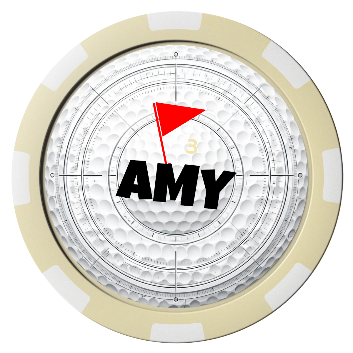 Ball Marcus Jr. Composite Poker Chips - Ivory / 8 Spot - Front