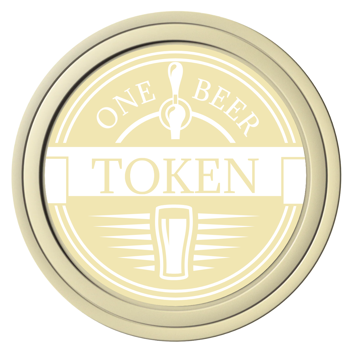 Tap Out Composite Poker Chips - Ivory / Solid - Front