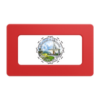 Save the Date Element Rectangular Poker Chip Plaques - Red - Back