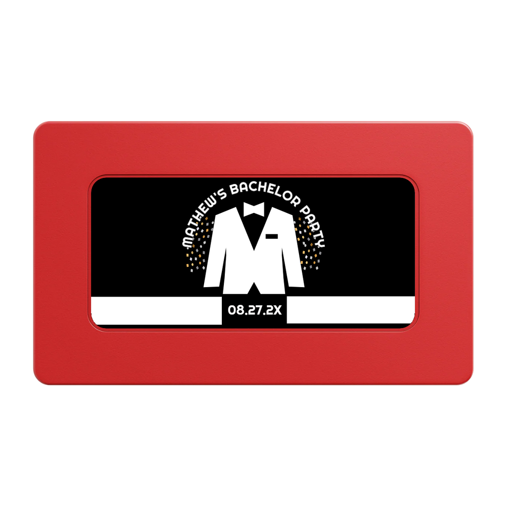 Bachelor No More Bowtie Rectangular Poker Chip Plaques - Red - Back