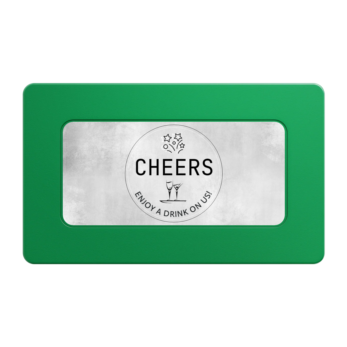 Chique Wedding Token Rectangular Poker Chip Plaques - Green - Back