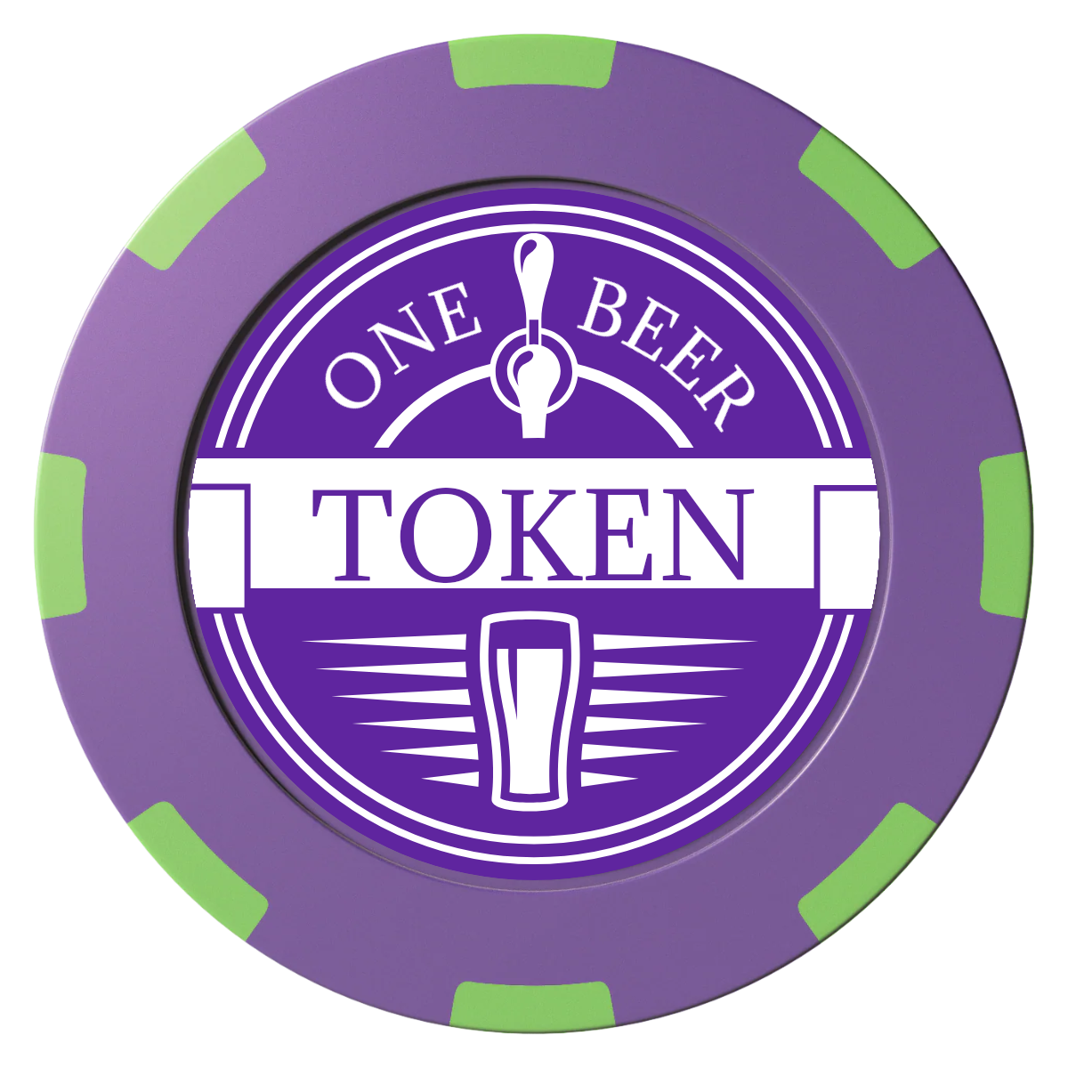 Tap Out Clay Poker Chips - Purple / 8 Spot (2 Tone) / 40mm - Front