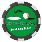 Golf Slogan Magnetic Composite Poker Chips - Black / 8 Spot - Front