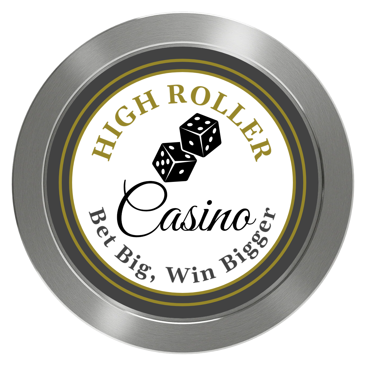 High Roller Casino Aluminum Poker Card Guards - Silver - Back