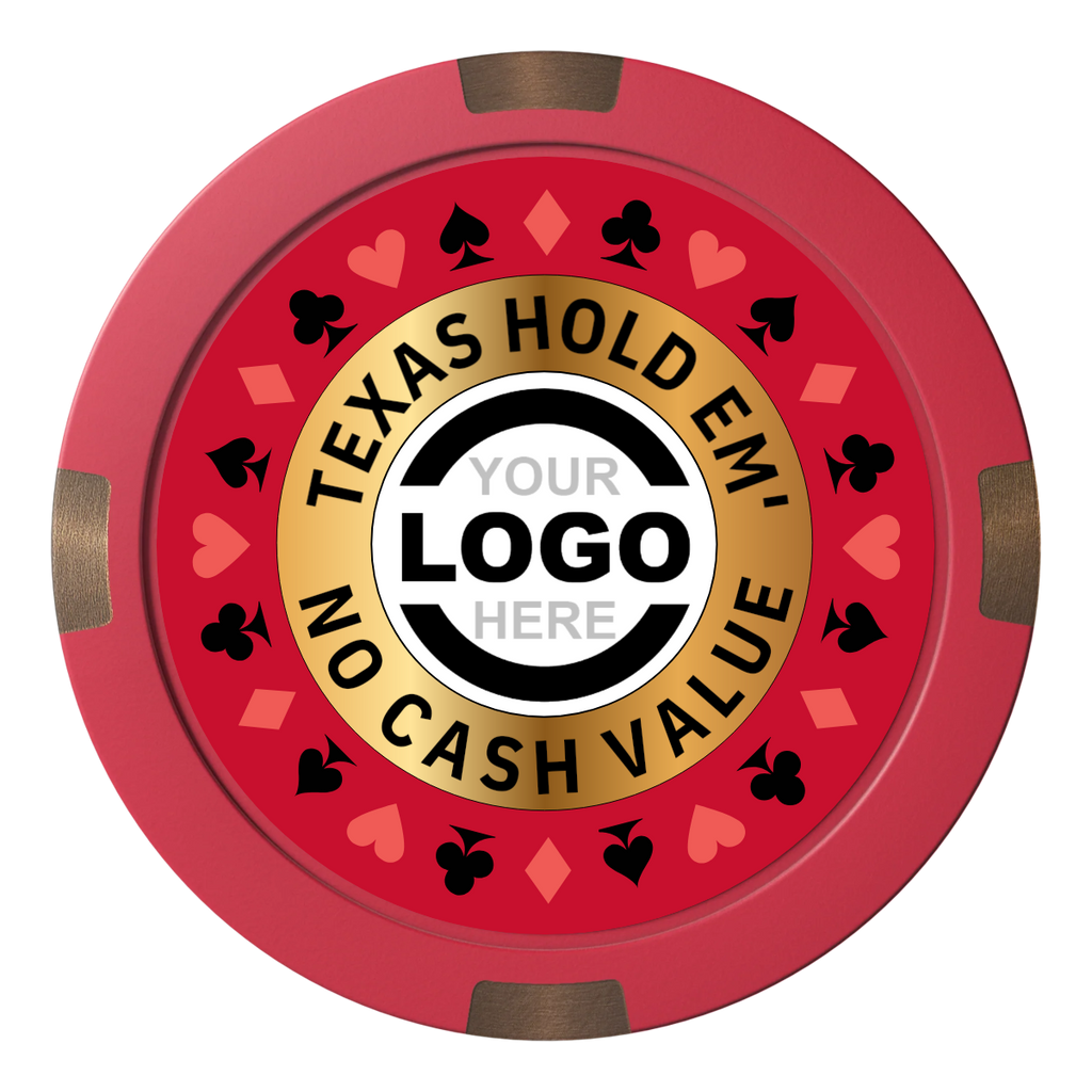 Texas Hold Em' Composite & Metal Hybrid Poker Card Protectors - Red - Front