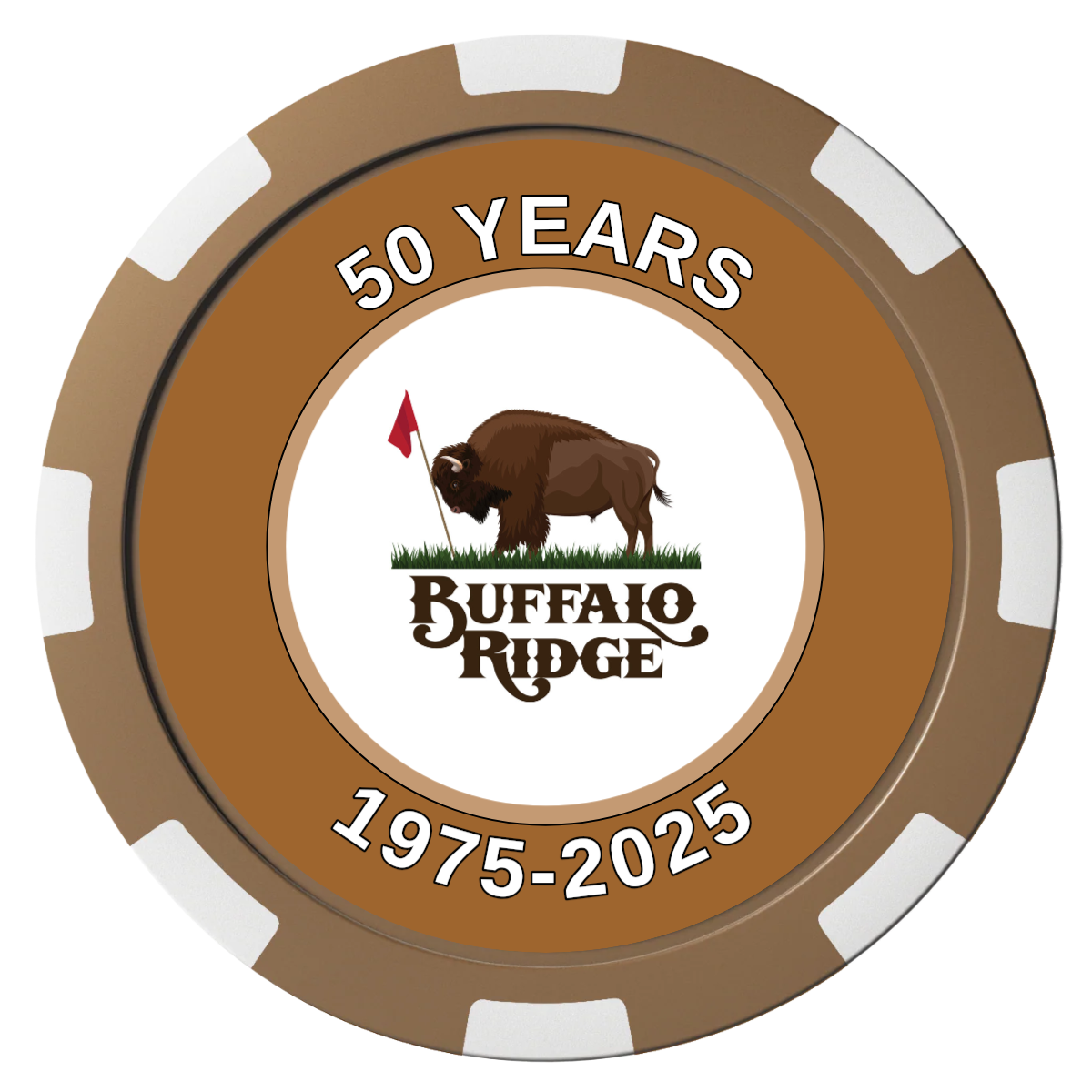 Branded Golf Pro Shop Composite Poker Chips - Brown / 8 Spot - Back