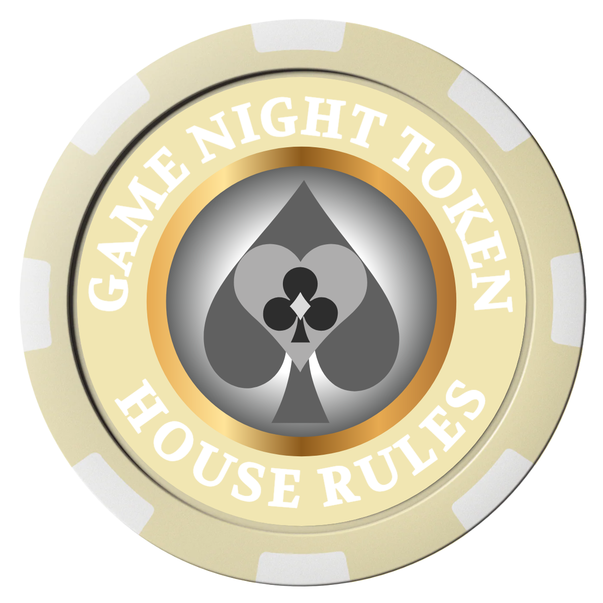 Stacked Suits Composite Poker Chips - Ivory / 8 Spot - Front