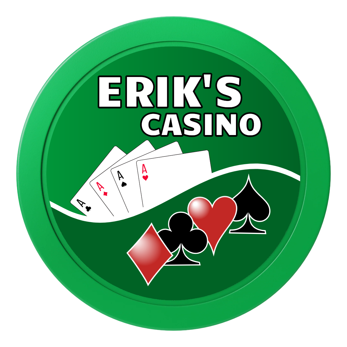 Erik's Casino 2" Oversized Poker Chips - Green - Back