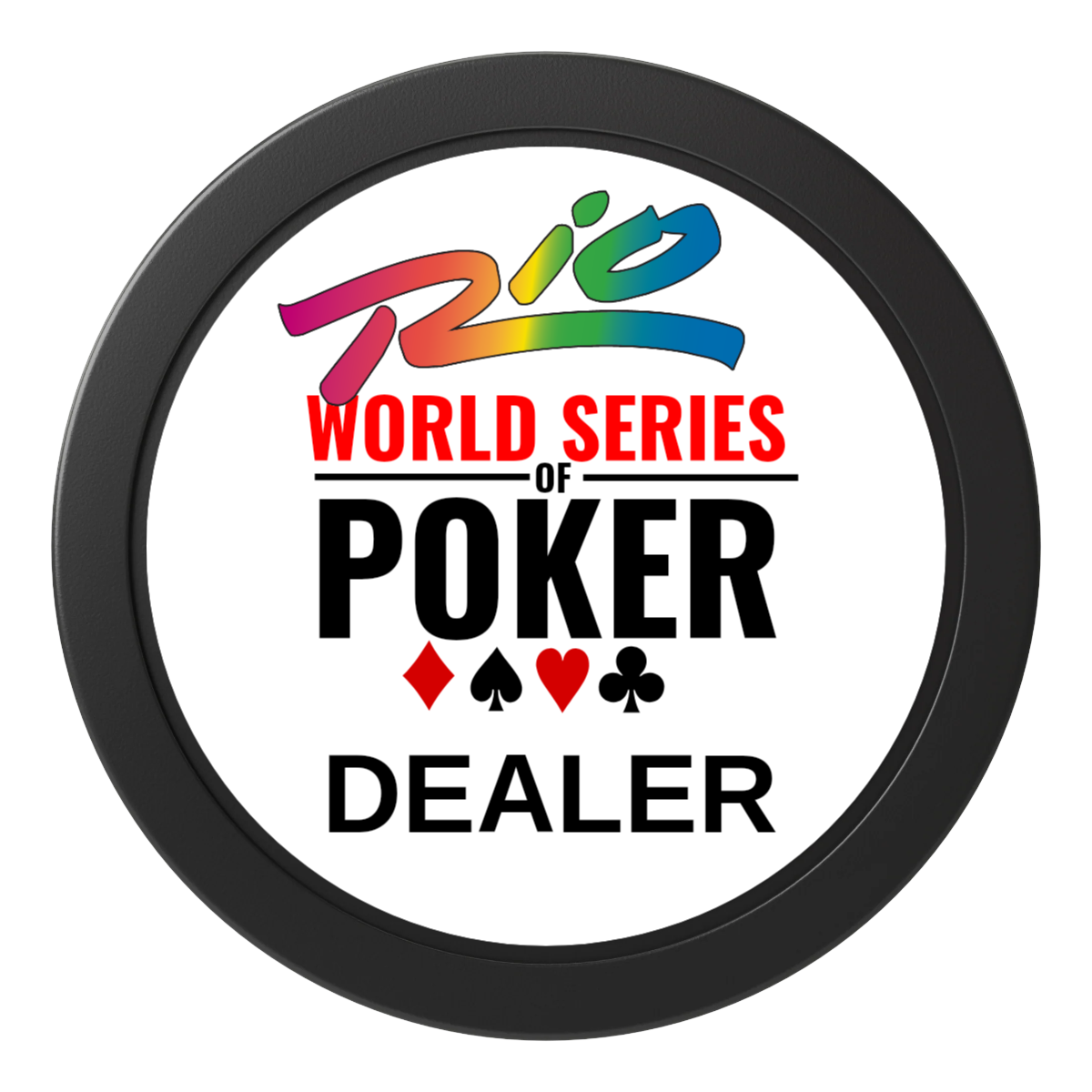 WSOP 2" Composite Dealer Button - Black - Back