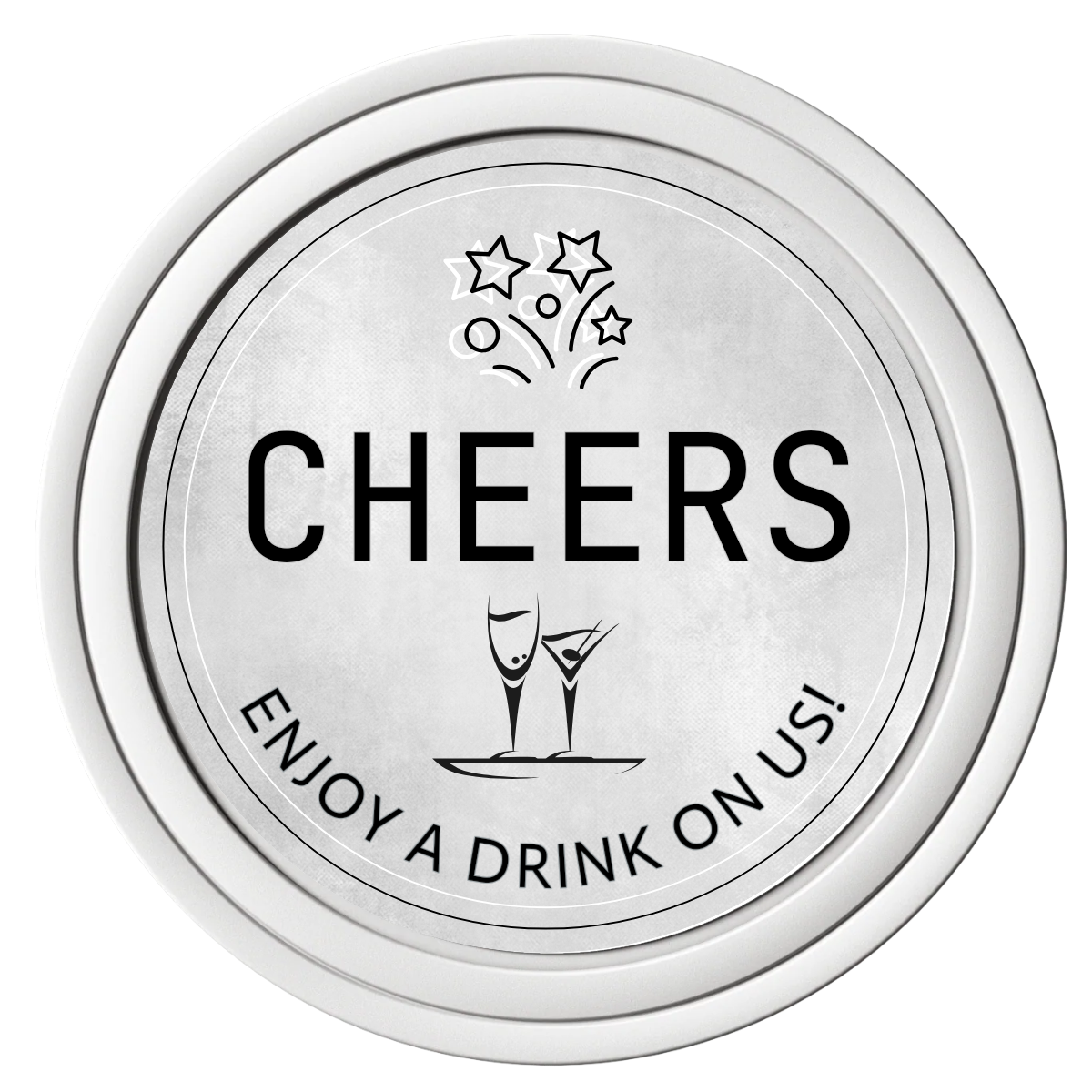 Chique Wedding Token Composite Poker Chips - White / Solid - Front