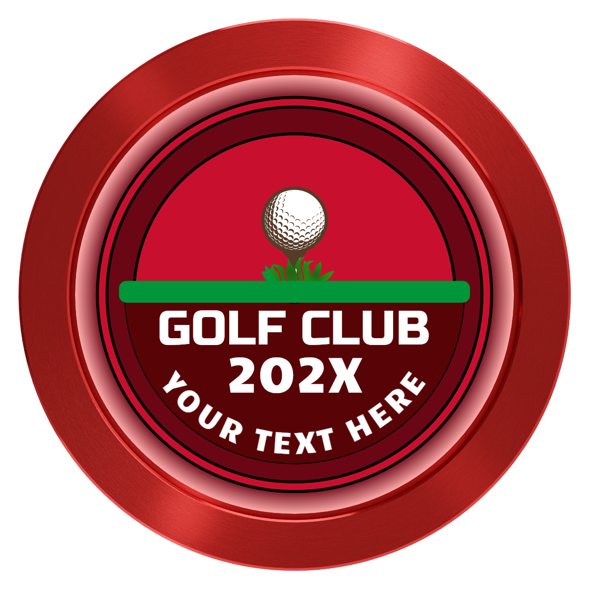 Teed Up Aluminum Poker Chips - Red - Front