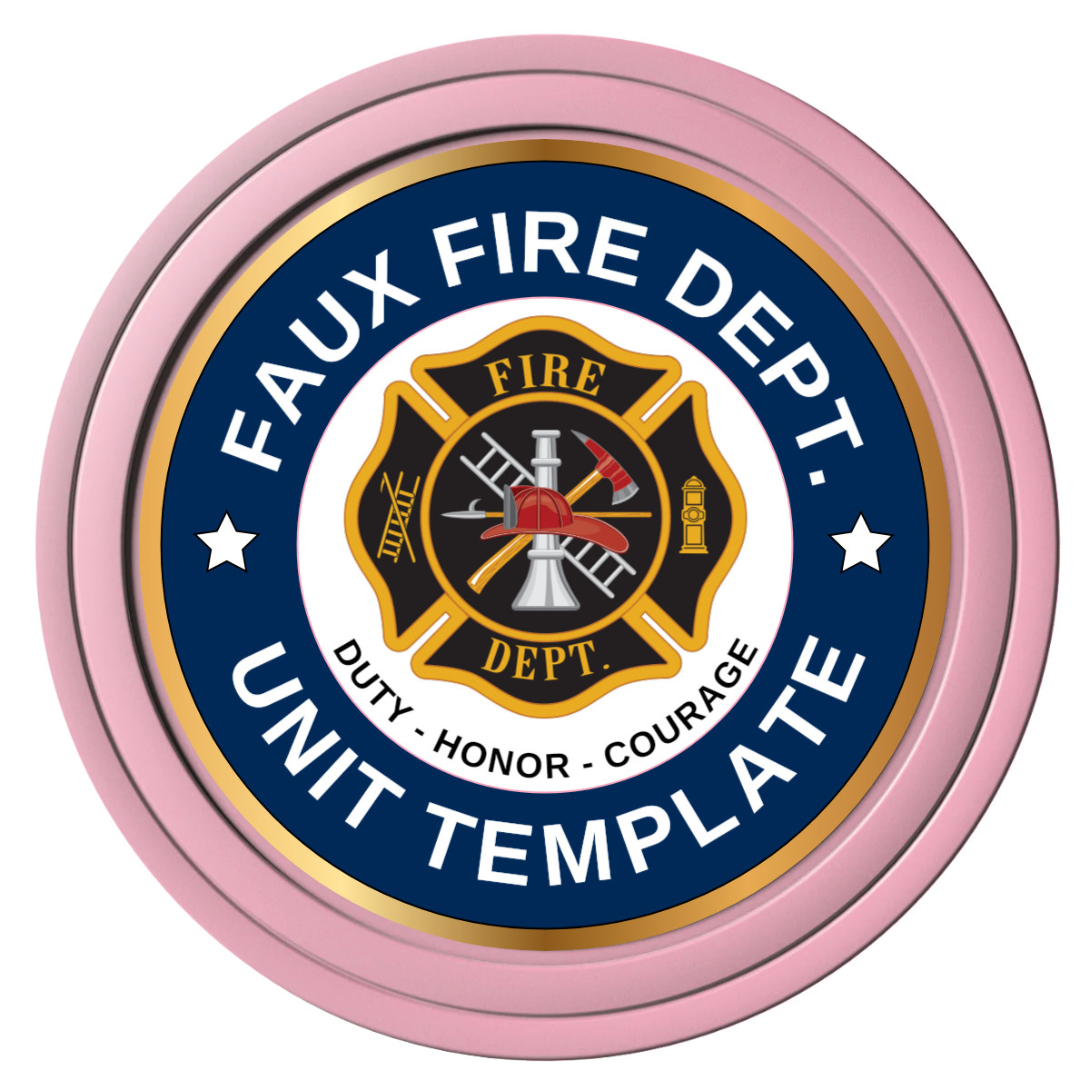 Faux Fire Dept. #01 Composite Poker Chips - Pink / Solid - Front
