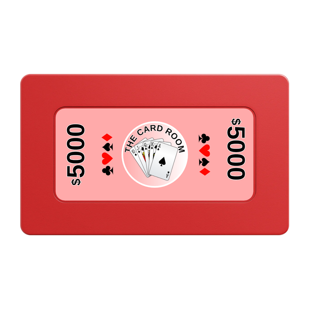 A Suitable Design Rectangular Poker Chip Plaques - Red - Front