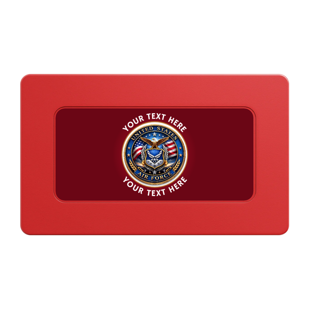 Air Force Rectangular Poker Chip Plaques - Red - Back