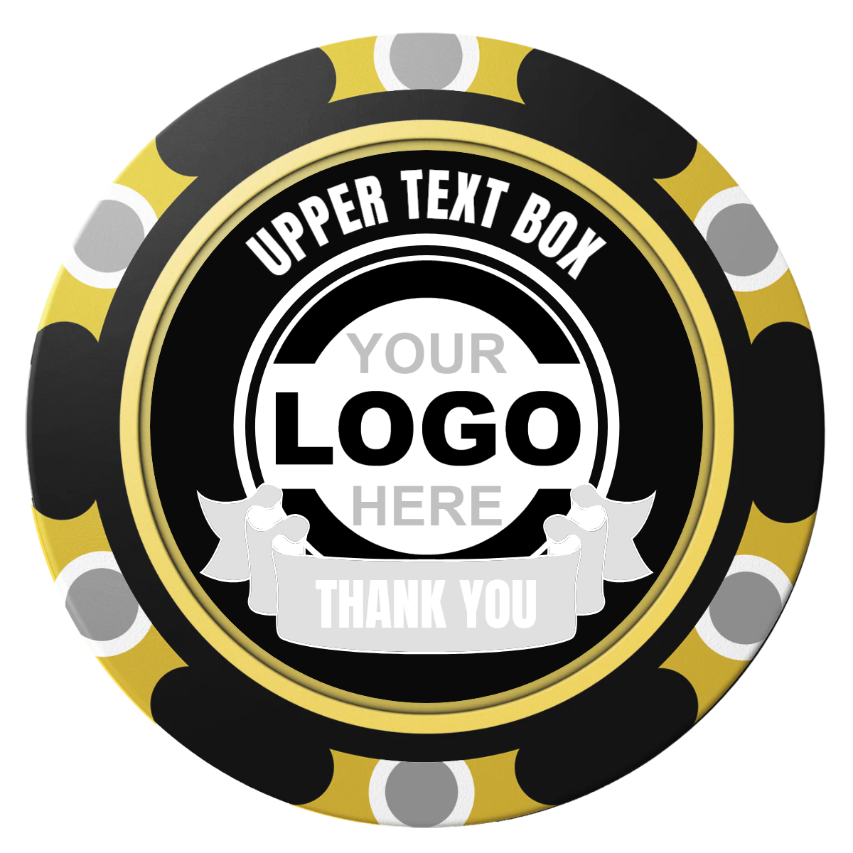 Lower Banner Clay Poker Chips - Black / Monte Carlo / 40mm - Back