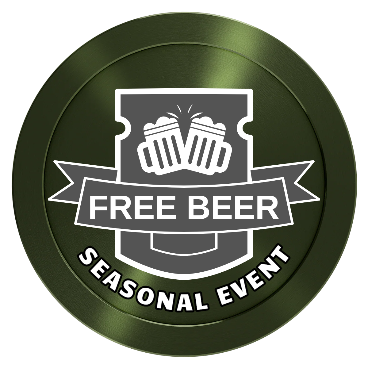 Craft Beer #001 Aluminum Poker Chips - Green - Front