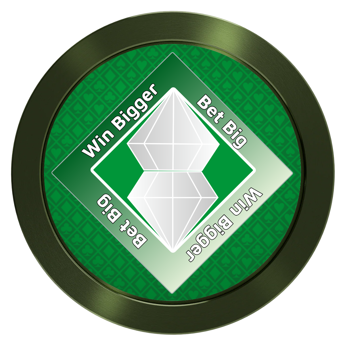 Diamond in the Rough Aluminum Poker Card Guards - Green - Front