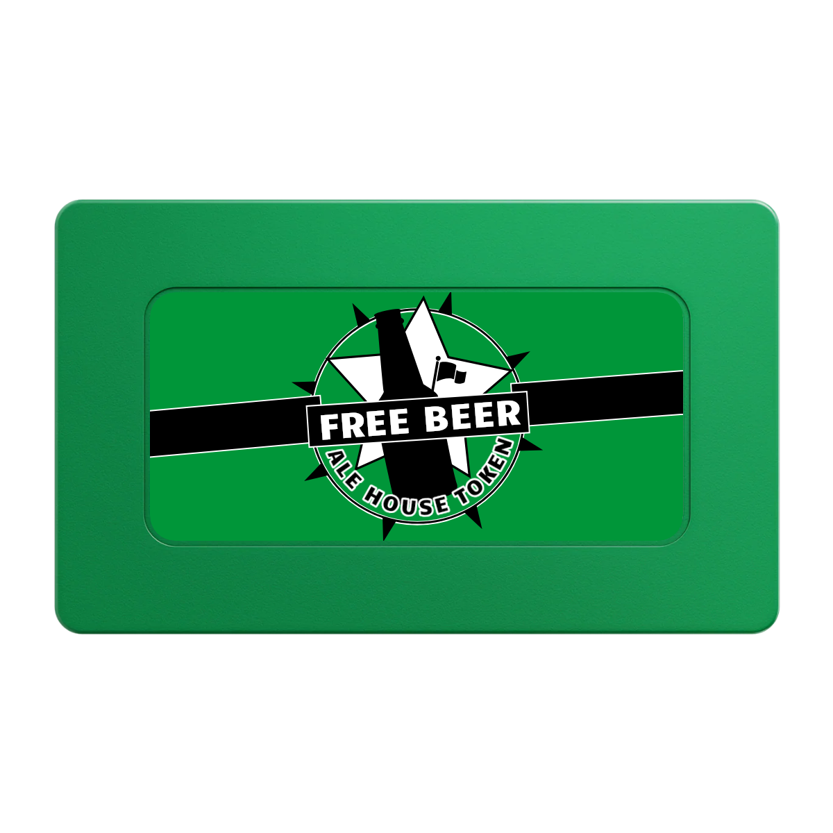Free Beer Drink Rectangular Poker Chip Plaques - Green - Front