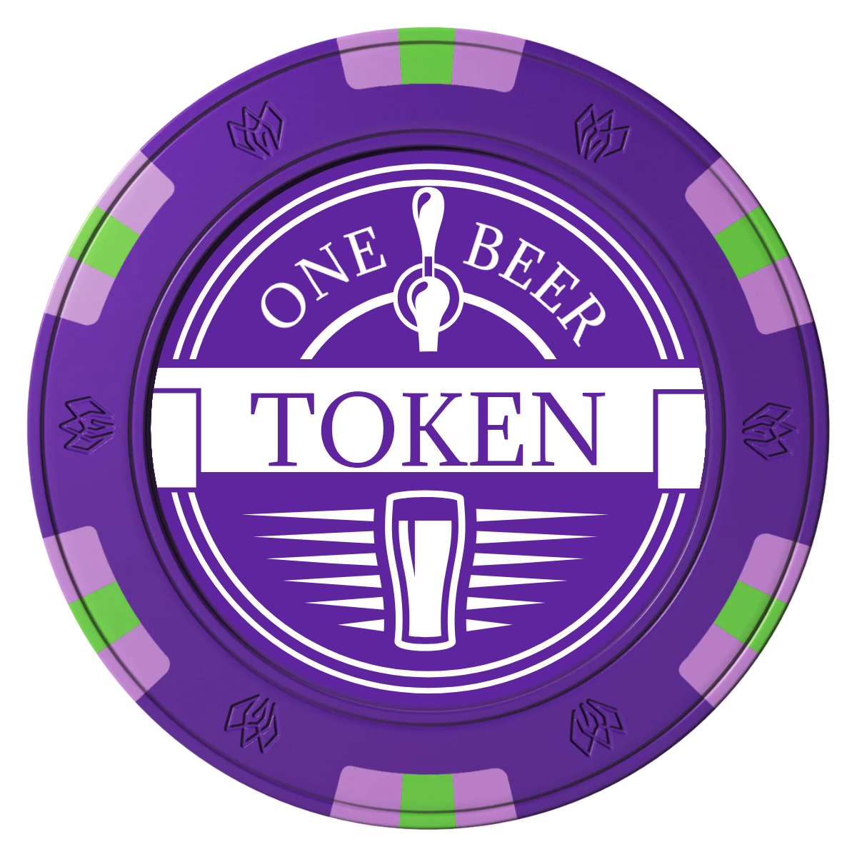 Tap Out Clay Poker Chips - Purple / 6 Spot Gem / 43mm - Front