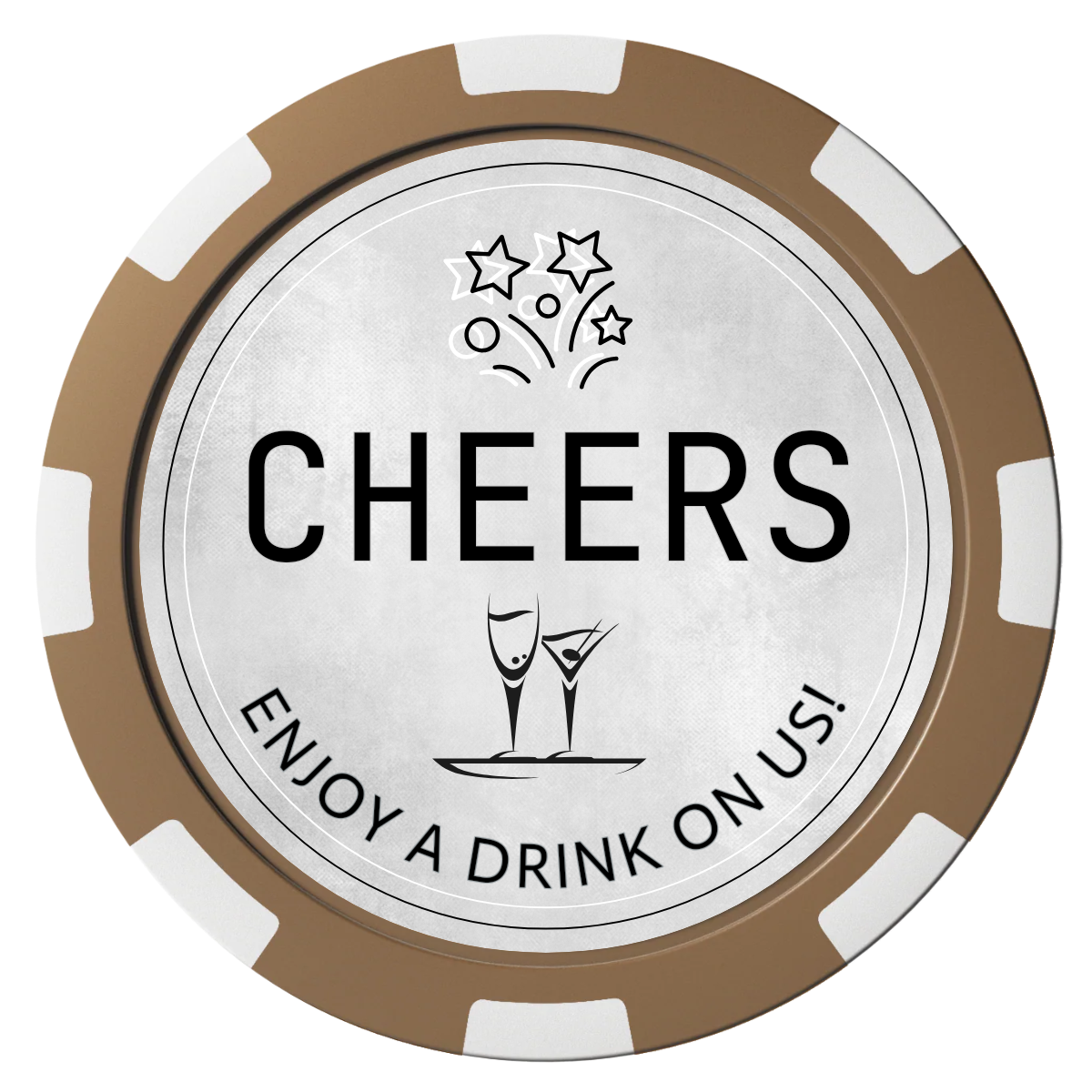 Chique Wedding Token Composite Poker Chips - Brown / 8 Spot - Back