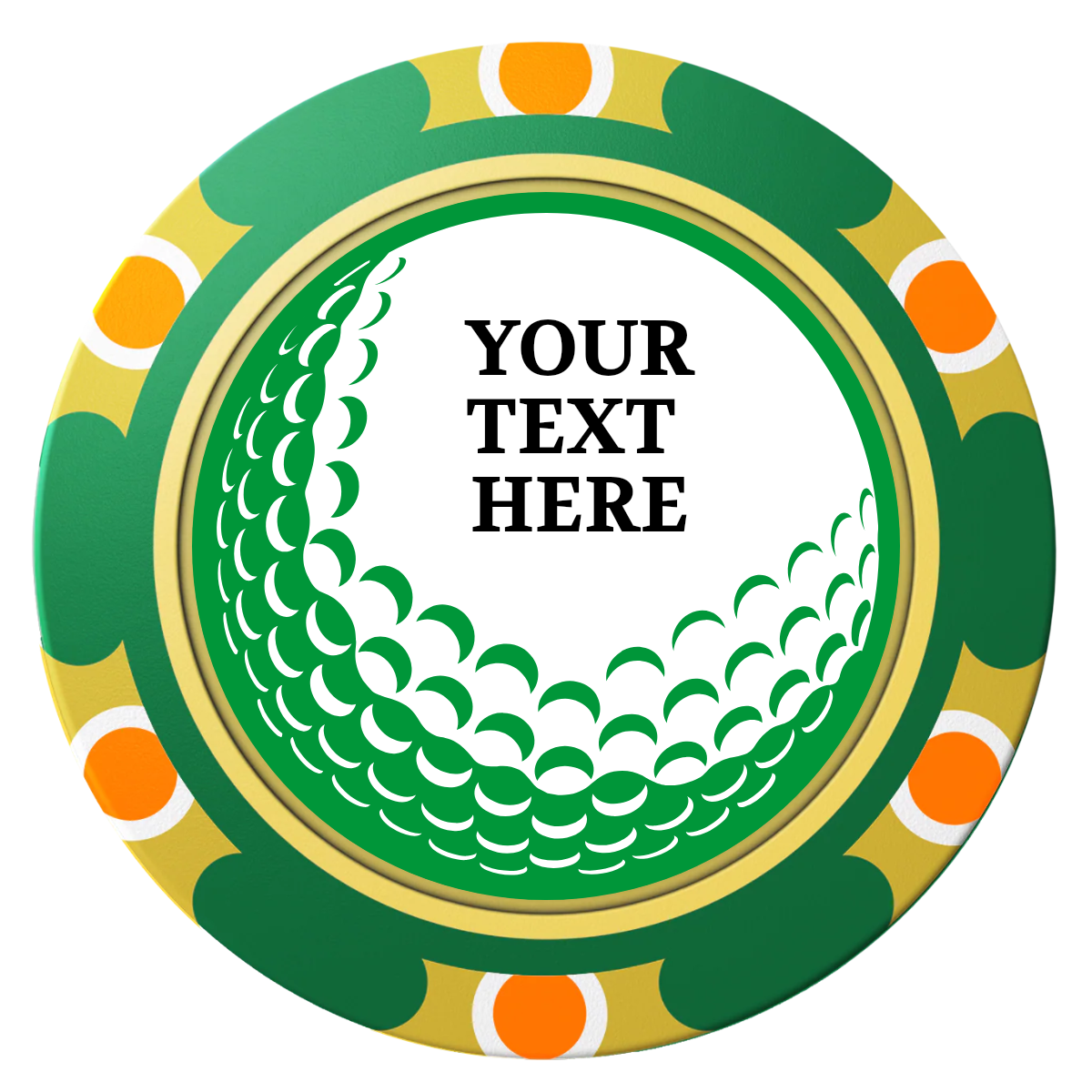 Hole In One Clay Poker Chips - Green / Monte Carlo / 40mm - Front
