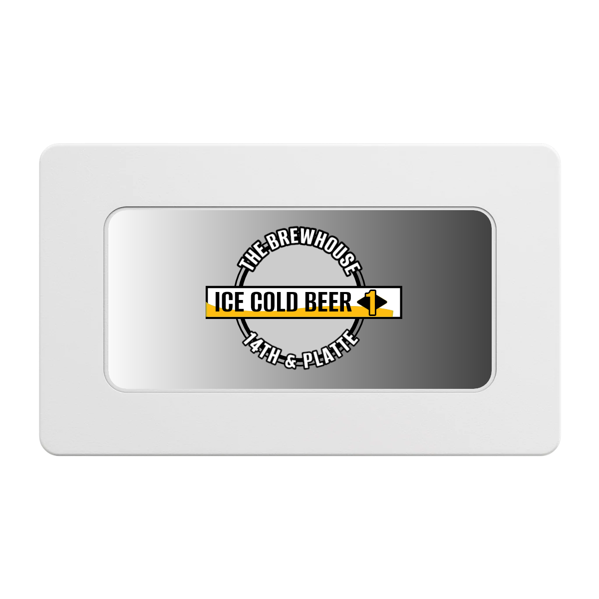 Ice Cold Beer Drink Token Rectangular Poker Chip Plaques - White - Front