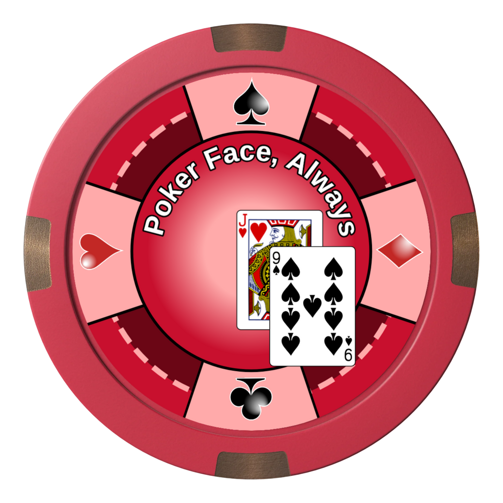 Jack Nine Card Room Composite & Metal Hybrid Poker Card Protectors - Red - Front