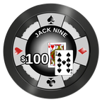 Jack Nine Card Room Aluminum Poker Chips - Black - Back