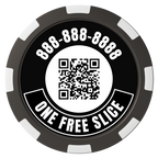 Brew Pub or Pizzeria with Logo Magnetic Composite Poker Chips - Black / 8 Spot - Back