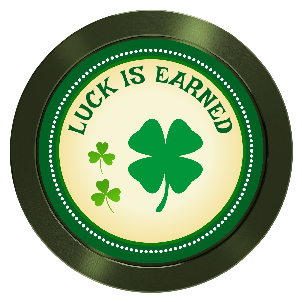 Irish Luck Aluminum Poker Card Guards - Green - Back