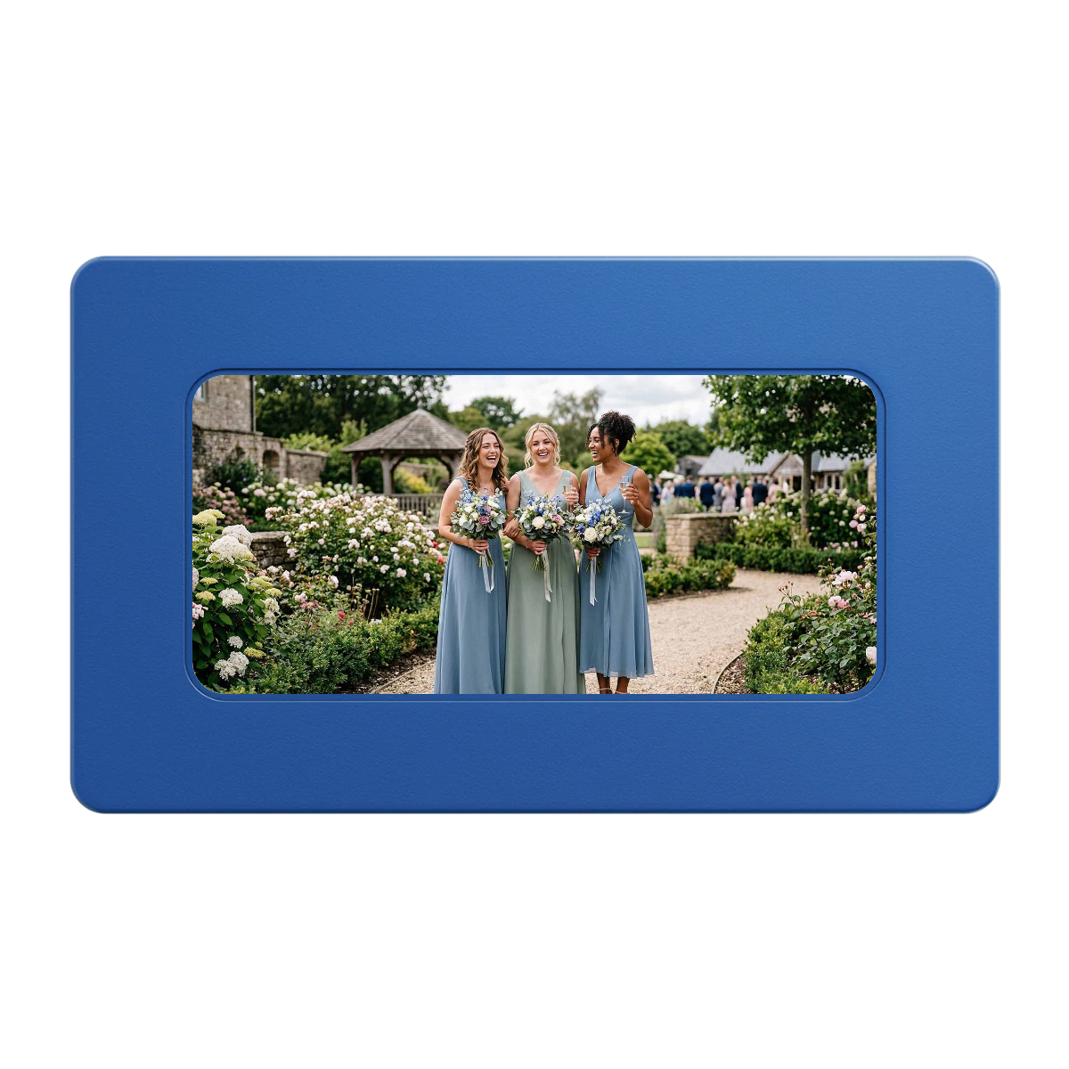Be My Bridesmaid Simple Rectangular Poker Chip Plaques - Blue - Back