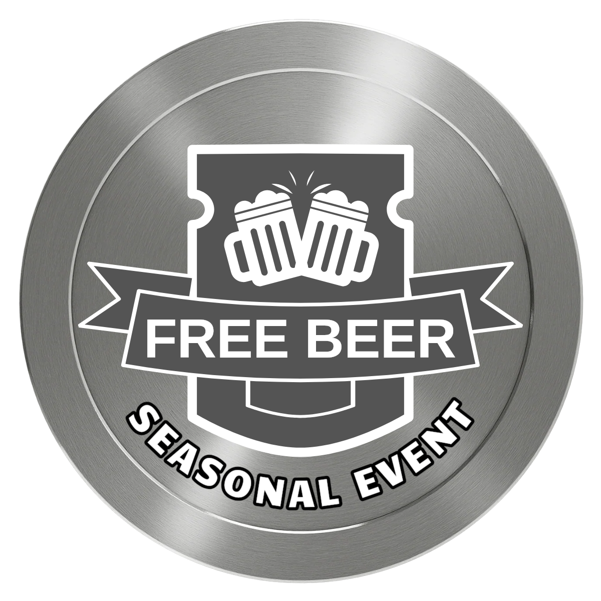 Craft Beer #001 Aluminum Poker Chips - Silver - Front
