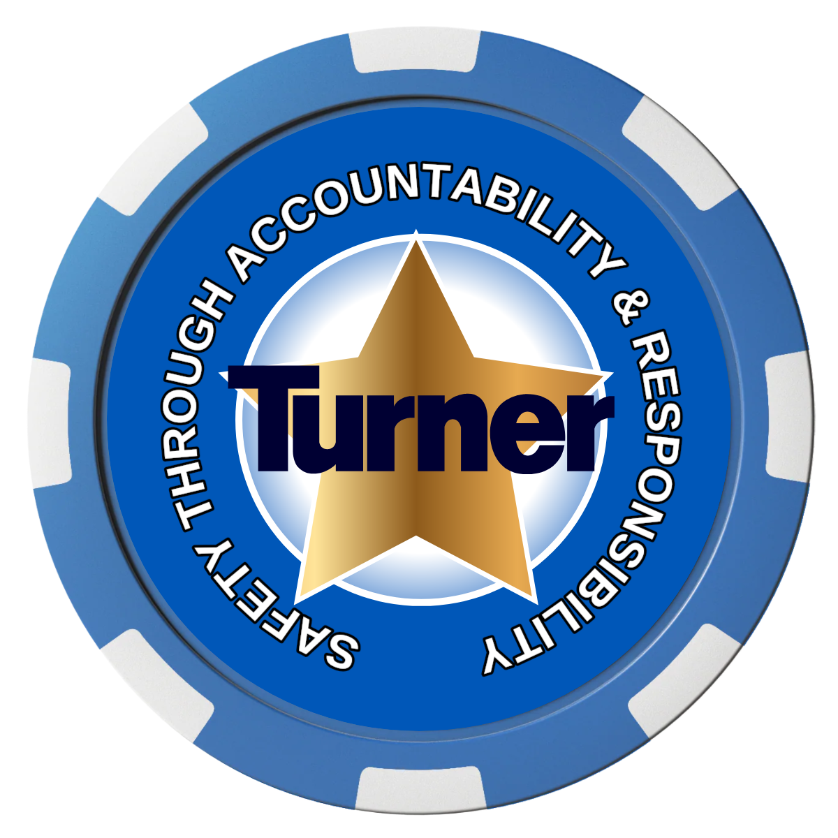 Safety Star Composite Poker Chips - Blue / 8 Spot - Back