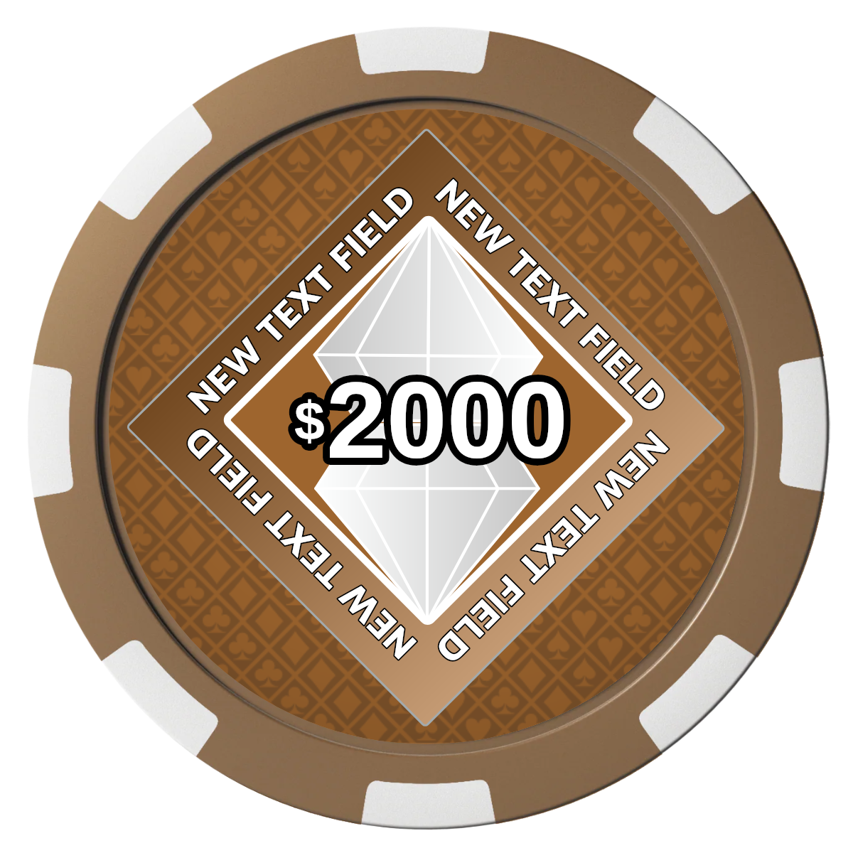 Diamond in the Rough Composite Poker Chips - Brown / 8 Spot - Front