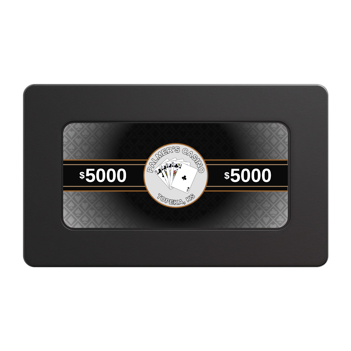 Palmer's Casino Rectangular Poker Chip Plaques - Black - Front