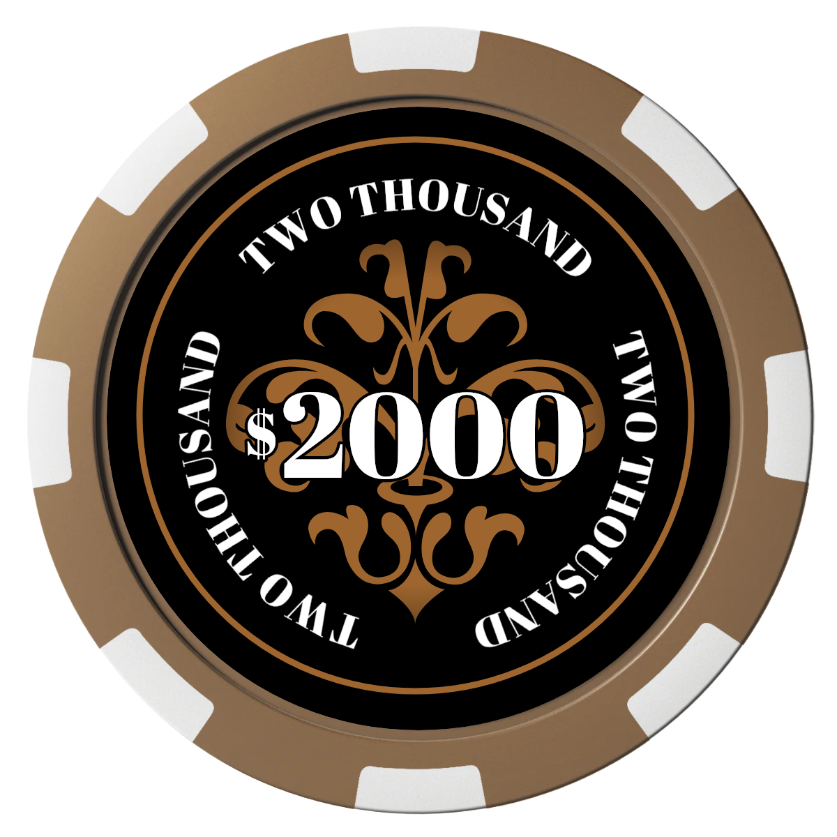 Gothic Revival Composite Poker Chips - Brown / 8 Spot - Front