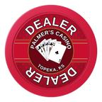 Palmer's Casino 2" Composite Dealer Button - Red - Back