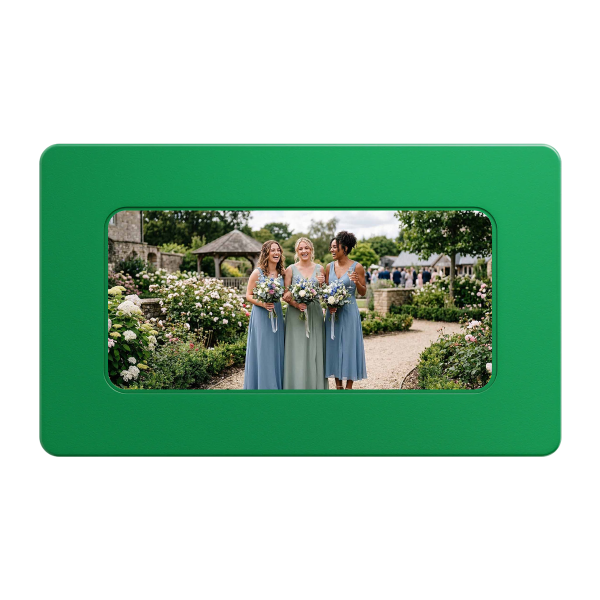 Be My Bridesmaid Simple Rectangular Poker Chip Plaques - Green - Back