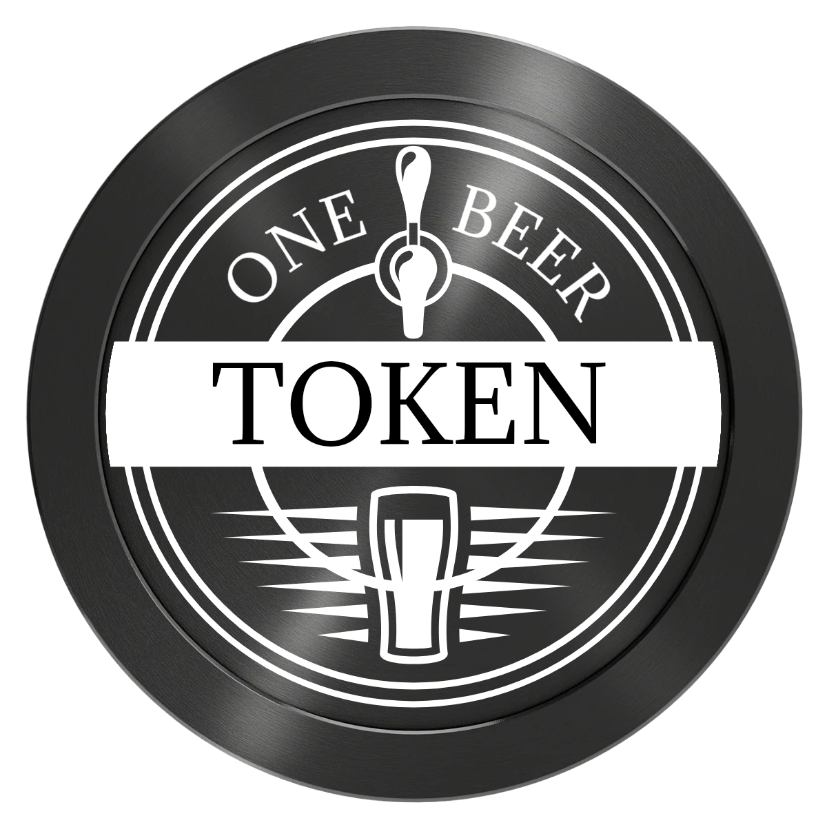 Tap Out Aluminum Poker Chips - Black - Front