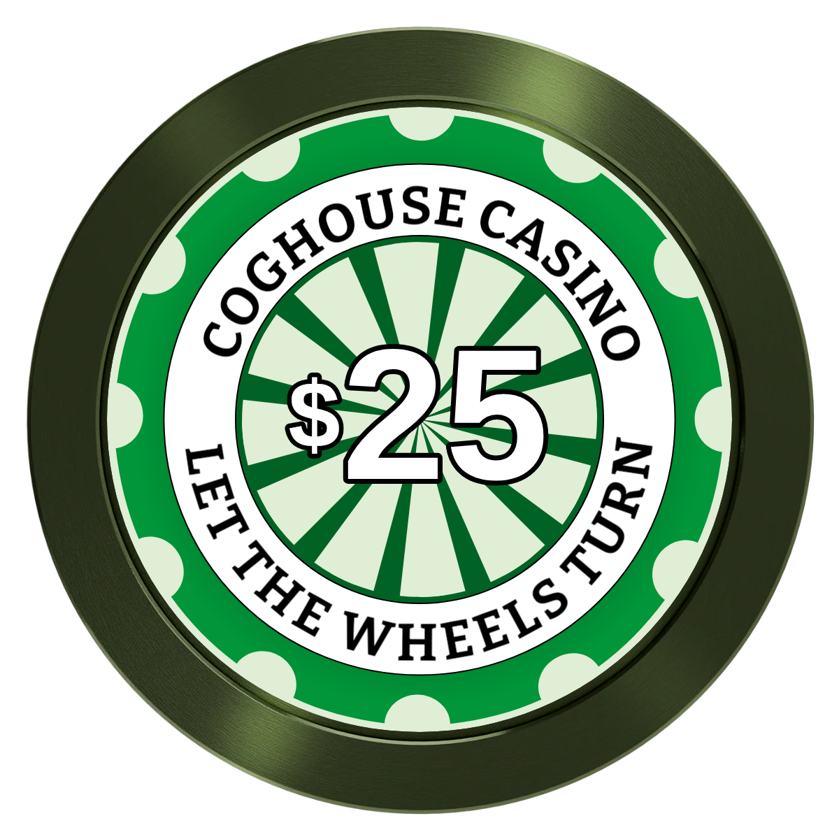 Cog House Aluminum Poker Chips - Green - Back