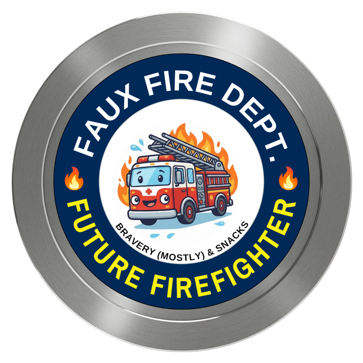 Future Firefighter Aluminum Poker Chips - Silver - Front