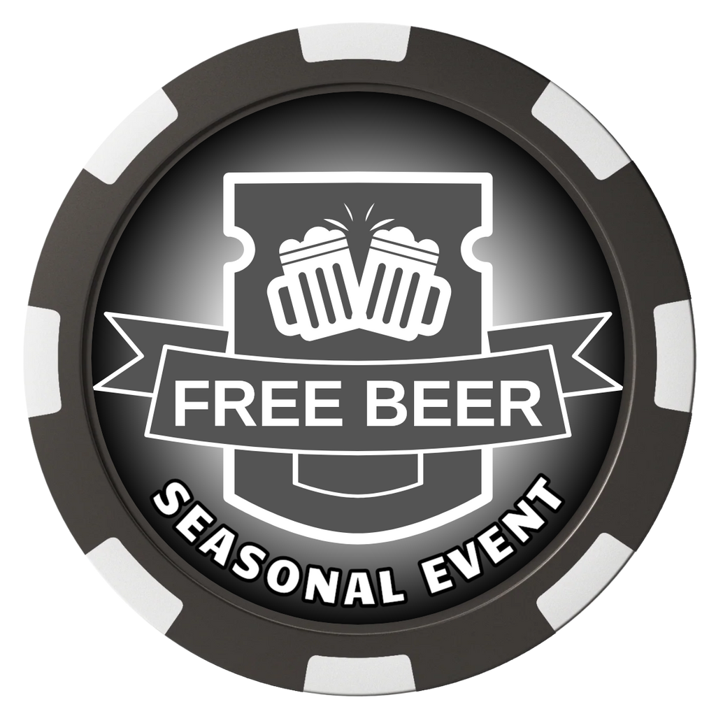Craft Beer #001 Magnetic Composite Poker Chips - Black / 8 Spot - Back