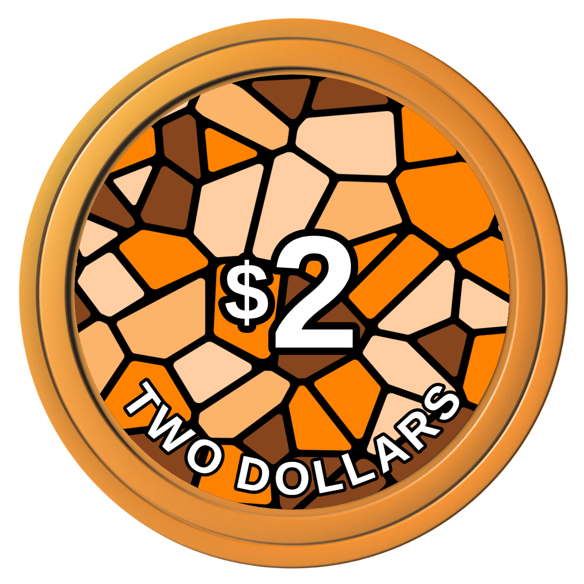 Stained Glass Composite Poker Chips - Orange / Solid - Front