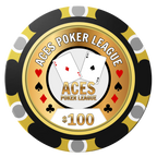 Aces Poker League Clay Poker Chips - Black / Monte Carlo / 40mm - Front